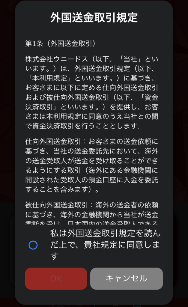 海外送金業者Kyodai Remittanceアプリとの連携5