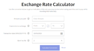 visa exchange calculator