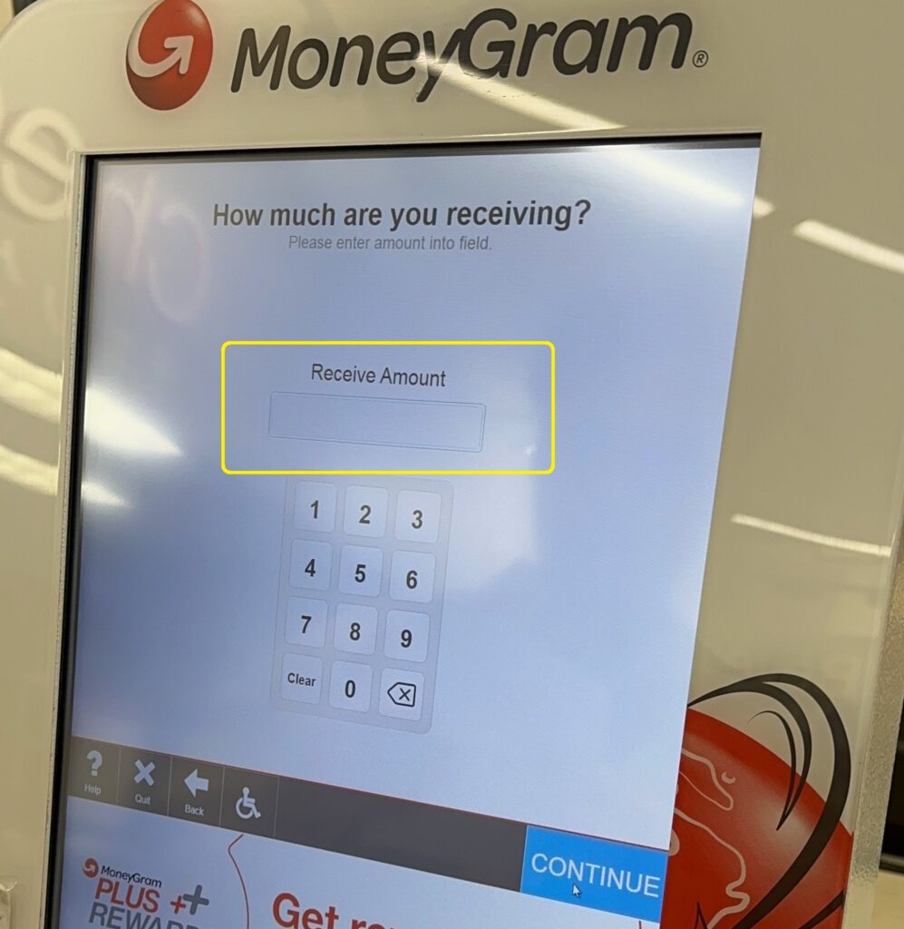 Moneygram取扱店で現金を受け取る方法7