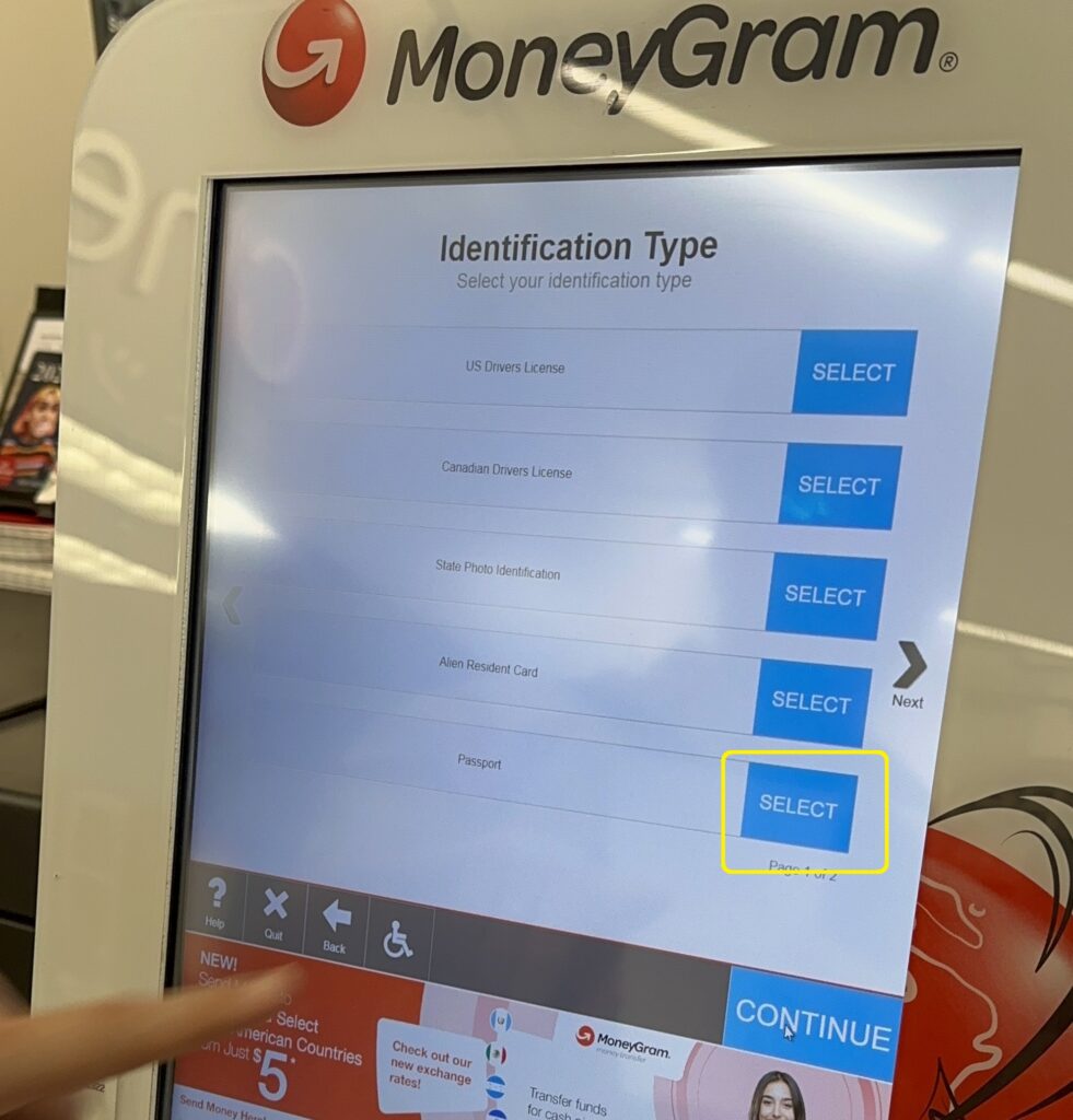 Moneygram取扱店で現金を受け取る方法8