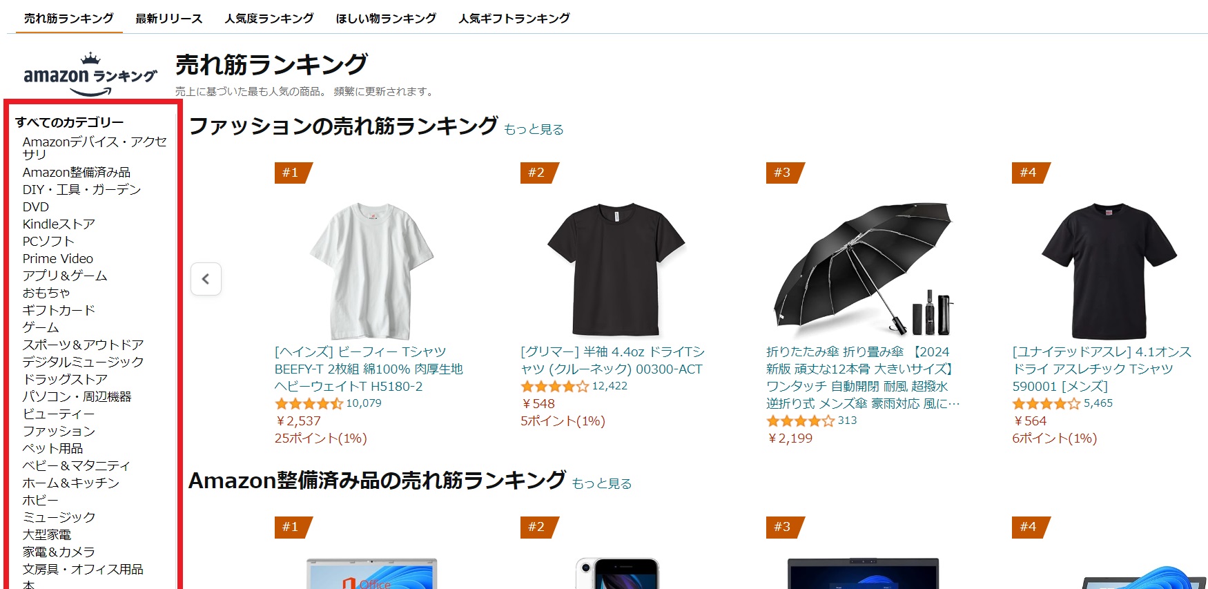 amazon ranking